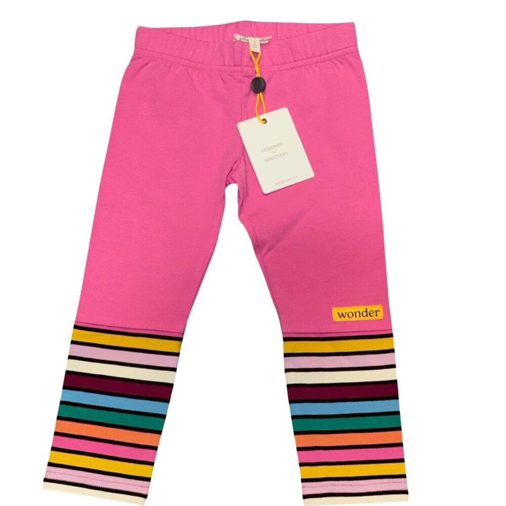 NWT Finding Foxtale Wonder Leggings Girls Size 2 Pink Striped Boutique Cute